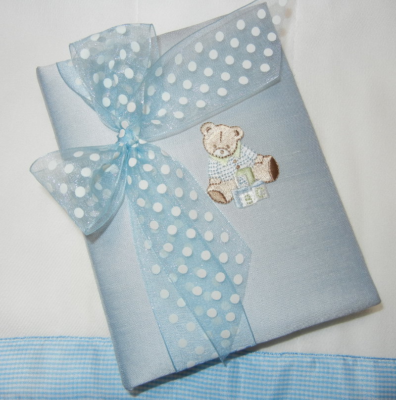Blue Photo Album with Dotted Bow